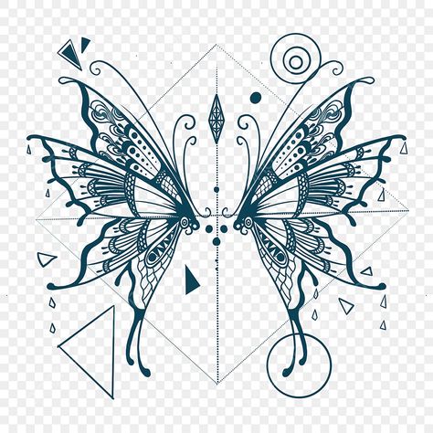 Butterfly Diagram Tattoo, Butterfly Geometric Tattoo, Geometric Butterfly Tattoo, Geometric Tattoo Butterfly, Daniel Tattoo, Sketch Eyes, Traditional Butterfly Tattoo, Butterfly Print Pattern, Tattoo Png