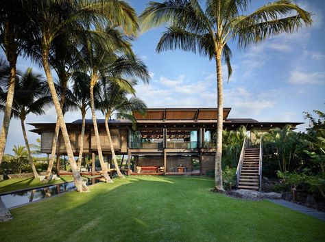 Rate This Concept Now! Designer: Tom Kundig Category: Architecture Year: Present-2020 Overview: This Hawaiian home is designed as several pavilions set in a lush tropical landscape. Inspired by the… Elevated Houses, Beach Houses Architecture, Tropical Beach Houses, Olson Kundig, Architectural Orders, Villa Ideas, Pool Diy, Hawaiian Homes, Polynesian Islands