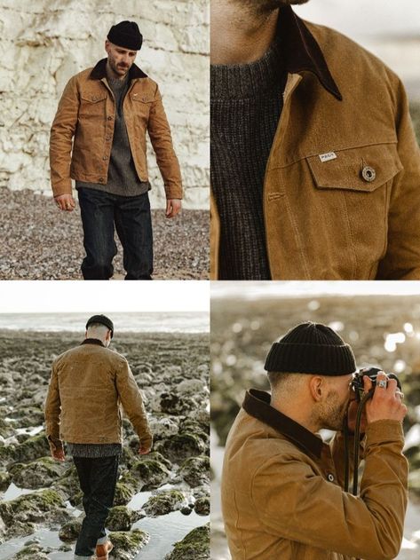 Our Wayfare Waxed Canvas Jacket in tan is a regular fit men’s casual jacket, crafted from a heavy 15oz water-repellent oil-waxed canvas & features a fully-lined body & sleeves. The adjustable waist & cuffs provide a custom fit that’s made to be lived in & only gets better with age. Waxed Canvas Jacket, Surf Style Men, Rustic Outfits, Mens Fashion Rugged, Be First, Canvas Jacket, Just Style, Wax Jackets, Fit Men