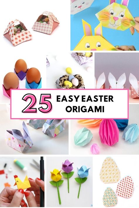 Easter Origami For Kids, Origami Easter Egg, Origami Easter Bunny, Easter Origami Easy, Easter Crafts With Paper, Easter Place Setting Ideas, Origami Egg, Cute Easter Baskets, Mini Egg Cheesecake