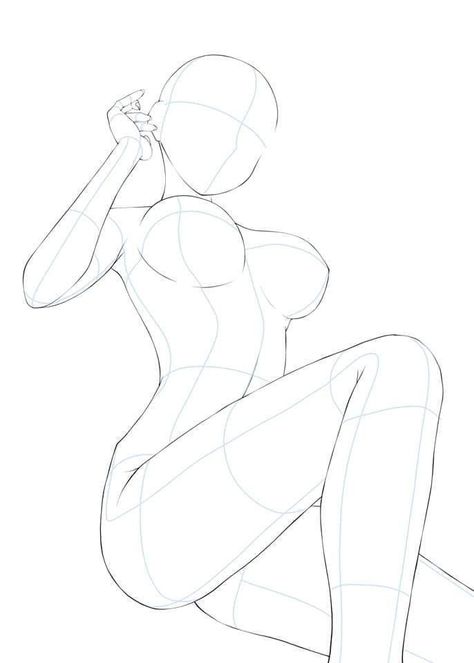 Body Outlines To Draw, Anime Body Drawing Female, Blank Poses Drawing, Anime Female Anatomy Drawing Reference, Plus Size Female Drawing Reference, Full Body Art Reference Female Pose, Female Drawing Base With Hair, Female Pose Reference Drawing Spicy, Woman Torso Reference