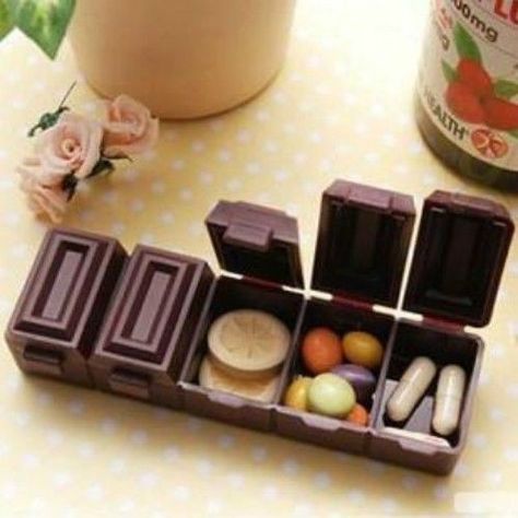 Choco Girl, Vitamin Organizer, Choco Biscuit, Pill Box Organizer, Chocolate Shapes, Food Accessories, Box Organizer, Organizer Storage, Sweet Chocolate