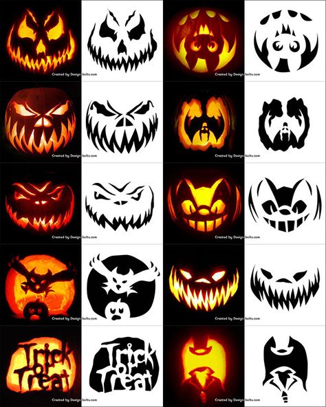 420+ Free Printable Halloween Pumpkin Carving Stencils, Patterns, Designs, Faces & Ideas Scary Pumpkin Carving Templates, Halloween Pumpkin Ideas Carving, Pumpkin Carving Ideas Printables, Scary Pumpkin Carving Ideas Templates, Pumpkin Carving Ideas Unique, Jack O Lantern Templates, Bat Pumpkin Carving, Free Printable Pumpkin Carving Stencils, Scary Pumpkin Carving Patterns