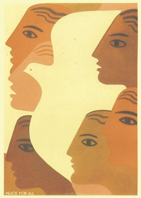 Dove-Faces Peace Poster, International Day Of Peace, Illustration Kunst, Iconic Poster, Soviet Art, 카드 디자인, Soyut Sanat Tabloları, Illustration Art Girl, Propaganda Posters