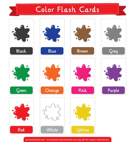 Free printable color flash cards. Download the PDF at http://flashcardfox.com/download/color-flash-cards/ Colors In Spanish, Spanish Flashcards, Spanish Colors, Color Flashcards, Preschool Colors, Learning English For Kids, Flashcards For Kids, Teaching Colors, Printable Flash Cards