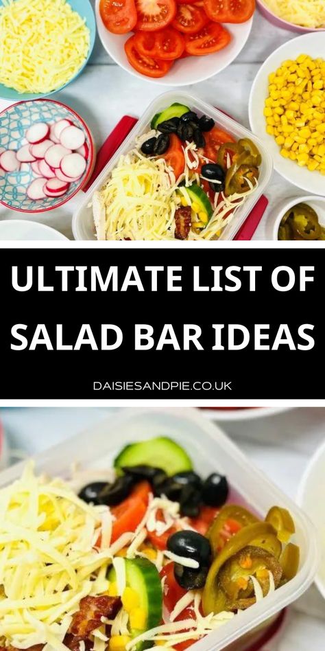 salad bar Salad Bar Luncheon Ideas, At Home Salad Bar In Fridge, Salad Bar For Wedding, Home Salad Bar Ideas, At Home Salad Bar, Fridge Salad Bar, Salad Bar Design, Salad Bar Ideas Party, Salad Bar Ideas Buffet