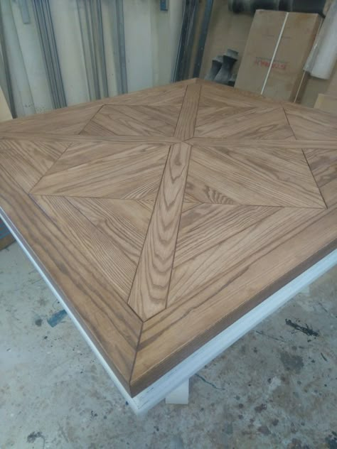 Wooden Table Top Designs, Parquet Top Dining Table, Chevron Table Top, Parquet Table Top, Chevron Farmhouse Table, Parquetry Coffee Table, Wood Furniture Plans, Wooden Table Top, Table Top Design