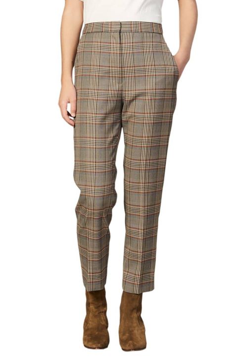 Dress Pants Outfits Work, Plaid Trousers Outfit, Brown Pants Outfit, Pants Nordstrom, Casual Work Clothes, Fall Winter Capsule Wardrobe, Dress Pants Outfits, Straight Cut Pants, Plaid Outfits