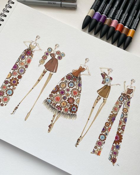 Need your help guys - planning my next print release and I’m thinking florals 🤗🫶🏼🥰 Which one of these is your favorite? #studioiva… | Instagram Fit Portfolio, Fashion Course, Fashion Design Inspiration, Croquis Fashion, Fashion Illustration Poses, Fashion Journal, Fashion Illustration Tutorial, Fashion Illustration Collage, Fabric Board