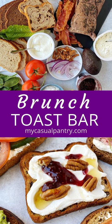 Breakfast Toast Bar, Toast Board Ideas, Toast Ideas Dinner, Toast Bar Brunch, Toast Bar Ideas, Breakfast Hosting, Toast Bar, Gourmet Toast, Mercy Ships