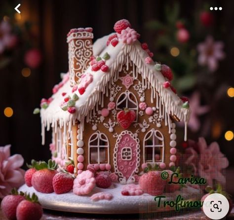 Playroom Christmas, Candy Village, Homemade Gingerbread House, Gingerbread House Ideas, Ginger House, Pink Gingerbread, Gingerbread House Designs, Gingerbread Christmas Decor, Gingerbread Village