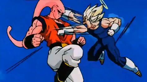 Goku Vs Kid Buu, Dbz Gif, Funny Dragon Ball, Goku Ssj3, Kid Buu, Majin Boo, New Warriors, Goku Vs, Dbz Art