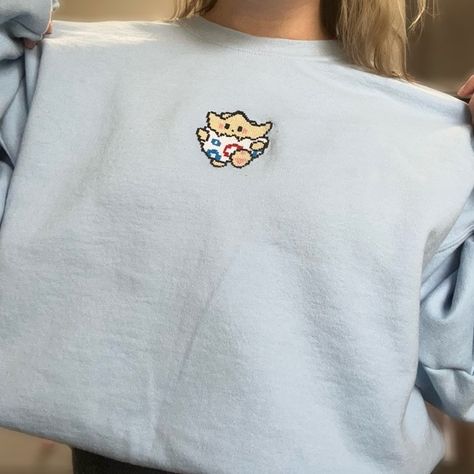 Pokémon Togepi Hand Embroidered Cross Stitch Crewneck Sweatshirt Cross Stitch Sweatshirt, Pokémon Togepi, Embroidery Pokemon, Nike Tech Hera, Pokemon Embroidery, Stitch Sweatshirt, Pokemon Clothes, Embroidered Cross, Embroidered Crewneck