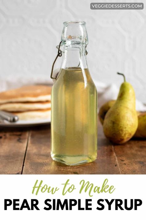 Make this simple Pear Syrup in minutes! Perfect for cocktails, iced teas, pancakes, ice cream, fruit salad, or desserts. Simple Syrup Recipe, Coffee Syrups, Encourage Friend, Pear Crumble, Canned Pears, Mint Simple Syrup, Simple Syrup Recipes, Make Simple Syrup, Flavored Coffee