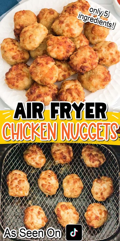 3 Ingredient Air Fryer Chicken Nuggets, Air Fryer Chicken Nuggets With Canned Chicken, Chicken Nugget Ground Chicken, 3 Ingredient Chicken Nuggets Air Fryer, Air Fryer Chicken Nuggets Homemade With Canned Chicken, Tik Tok Chicken Nuggets, Chicken Nugget Meal Prep, Keto Air Fryer Chicken Nuggets Canned Chicken, Shredded Chicken Nuggets Air Fryer