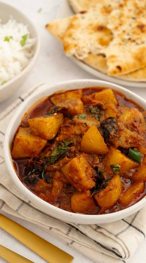 Indian Curry Potatoes, Chickpea And Potato Curry Indian, Spicy Potato Curry, Potatoes Curry, Yellow Potato Curry, Potato Curry Recipes Indian, Potato Indian, Curry Potatoes Indian, Potatoe Curry Indian Style