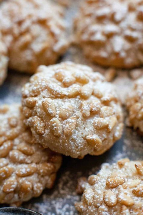 The BEST Authentic Italian Pignoli Cookies Recipe | Foodtasia Pignoli Cookies Recipe, Pignoli Cookies, Italian Almond Cookies, Soft Cookie Recipe, Italian Christmas Cookies, Italian Cookie Recipes, Almond Paste, Almond Flavor, Italian Cookies