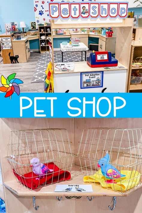 Pet Shop Preschool Activities, Animals Dramatic Play Preschool, Animal Theme Dramatic Play, Pet Theme Dramatic Play, Vet Shop Dramatic Play, Preschool Pet Science Activities, Preschool Pet Adoption, Pets Centers Preschool, Pet Dramatic Play Center