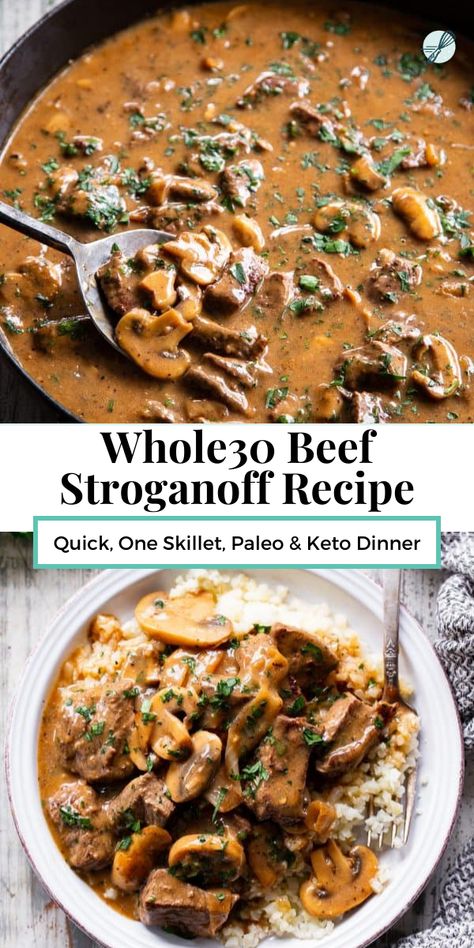 Whole 30 Beef, Paleo Beef Stroganoff, Easy Whole 30, 30 Diet, Whole 30 Meal Plan, Whole30 Dinner Recipes, Easy Whole 30 Recipes, Body Reset, Whole30 Dinners