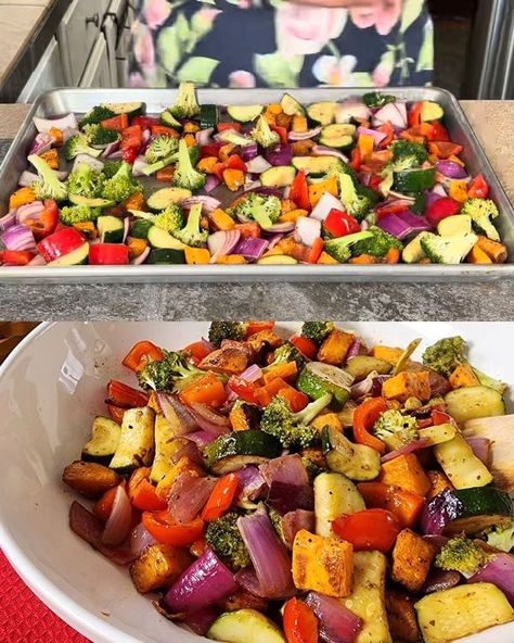 Evelyn's Recipes Roasted Veggie Meal Prep, Roasted Vegetables Balsamic Glaze, Roasted Vegetables With Balsamic Vinegar, Roasted Vegetables With Balsamic Glaze, Marinated Roasted Vegetables, Make Ahead Vegetables, Roast Vegetables In Oven, Ina Garten Roasted Vegetables, Italian Roasted Vegetables