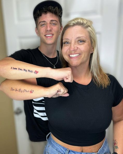 Tattoo Idea For Mother And Son, Minimalist Mother Son Tattoo, Mother Son Small Tattoo, Matching Tattoos For Son And Mom, Men Tattoos For Mom, Matching Tattoo Mother Son, Sons Tattoo For Mom Ideas, Mother Son Tattoos Quotes Meaningful, Matching Mom Son Tattoos