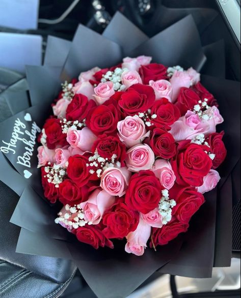 36 Roses Bouquet, 50 Roses Bouquet Birthday, Pink And Red Roses Bouquet, Beautiful Flower Quotes, Roses Bouquet Gift, Ribbon Flowers Bouquet, Luxury Bouquet, Flower Boquet, Birthday Flowers Bouquet