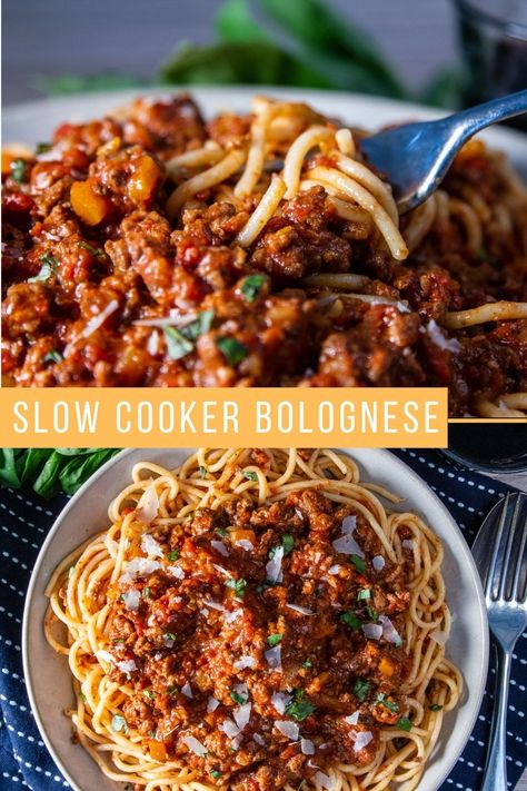 Bolognese Slow Cooker, Spaghetti Bolognese Slow Cooker, Slow Cooker Bolognese, Slow Cooker Pasta Recipes, Slow Cooker Spaghetti, Slow Cooker Pasta, Bolognese Recipe, Salad Appetizer, Easy Budget