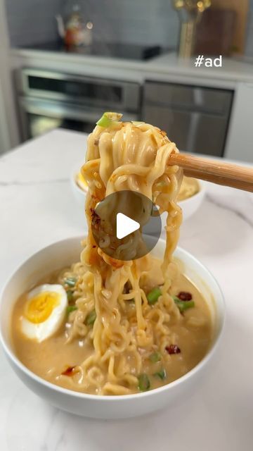 Toni Chapman on Instagram: "#ad Creamy Chili Garlic Ramen using my secret ingredient @campbells Cream of Mushroom Soup 🤓🤍 I love this hack because the soup takes the most important part of the ramen (the broth) to the next level in seconds! It’s affordable and it’s creamy, what more could you ask for! Check out #Campbells 15 meals under $15 collection, which has delicious affordable recipes the whole family will love!   *Recipe costs based on weighted avg. base price data." Creamy Chili Garlic Ramen, Creamy Ramen Noodle Recipes, Ramen Creamy, Ramen Broth Recipe, Toni Chapman, Creamy Ramen, Top Ramen Recipes, Ramen Noodle Recipes Soup, Garlic Ramen