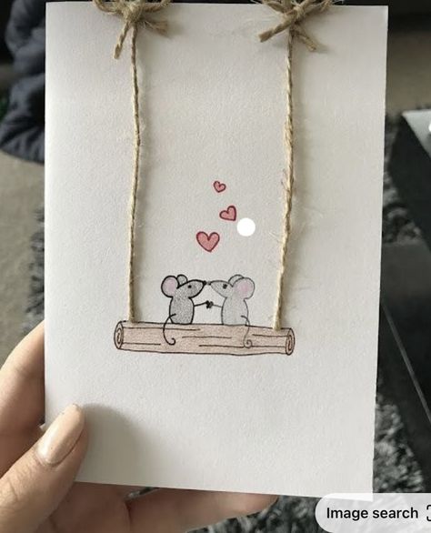 Anniversary Svg, Couples Journal, Cute Mice, Anniversary Cards Handmade, Birthday Card Drawing, Birthday Gifts For Boyfriend Diy, Creative Christmas Gifts, Valentine Cards Handmade, Diy Birthday Gifts For Friends