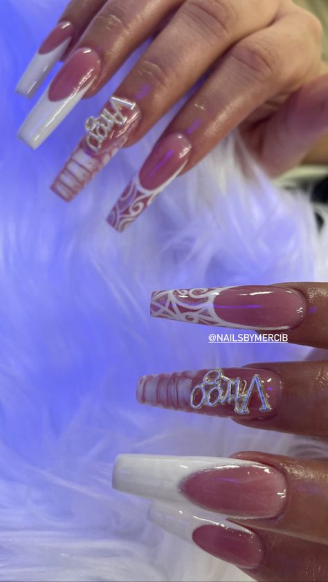 Silver Virgo Nails, 19th Bday Nails Ideas, Birthday Nails For Virgos, Virgo Szn Nails, Virgo Bday Nails, Birthday Nails Virgo Short, Virgo Nail Ideas, Virgo Esthetics, Birthday Nail Set Ideas Virgo