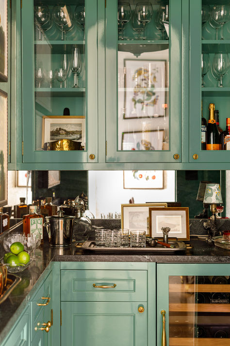 The Hottest Paint Trends for 2024, According to Designers | The Scout Guide Pretty Interiors, Paint Trends, Built In Bar, Green Cabinets, Wet Bars, Space Interiors, Modern Hotel, Butler's Pantry, Green Rooms