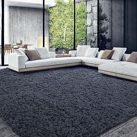 HOMBYS Shaggy Area Rug 12x15 Feet, Ultra Fuzzy Large Plush Faux Fur Carpet for Living Room Bedroom, Non-Skid Fuzzy Rug for Kids Playroom Home Decor 10x14 Area Rug, Faux Fur Area Rug, Fuzzy Rug, Fluffy Carpet, Rectangle Bedroom, Modern Lights, Fur Carpet, Area Rug Living Room, Rug 9x12