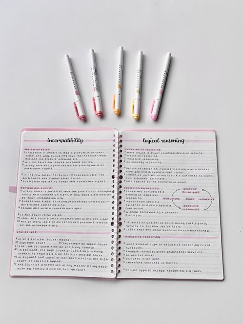 Pink study notes aesthetic inspiration Note Inspo Study Inspiration, List Notes Aesthetic, Aesthetic Notes Definitions, Notebook Writing Ideas Note, Aesthetic Writing Notes Ideas, Notes With Mildliners, Beautiful Study Notes, Kokuyo Campus Notebooks Notes, Work Notes Aesthetic