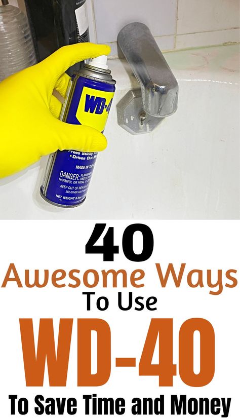 Discover the incredible power of WD-40 with these 40 genius tips to simplify your life and keep your wallet happy. From household hacks to automotive wonders, this pin is your ultimate guide to using WD-40 in ways you never thought possible. Wd 40 Uses, Borax Cleaning, Everyday Challenges, Easy Cleaning Hacks, Diy Cleaning Solution, Wd 40, Household Cleaning Tips, Bathroom Tiles, Household Chores