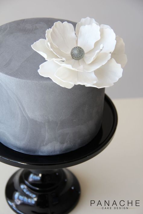 Grey Cake Ideas, Grey Birthday Cake, Monochrome Cake, Concrete Wedding Cake, Gray Cake, Concrete Cake, Marble Cakes, Cupcakes White, Concrete Wedding