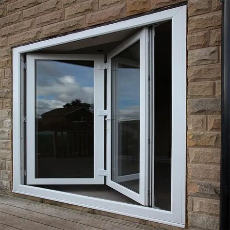 latest aluminium windowes designs Slider Window Designs, Sliding Window Design, Modern Patio Doors, Folding Sliding Doors, Modern Window Design, Kitchen Window Design, Folding Windows, Window Structure, Window Grill Design Modern