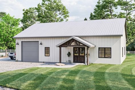 Metal Building House Plans, Metal House Plans, Barn Homes Floor Plans, Barn House Design, Pole Barn House Plans, Barn Style House Plans, Board And Batten Siding, Barndominium Ideas Interiors, Small House Floor Plans