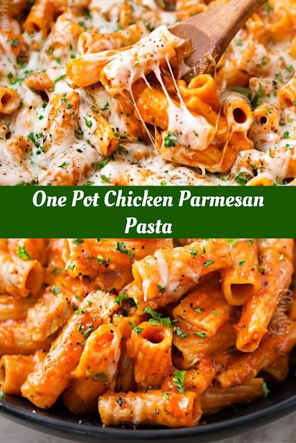 One Pot Chicken Parmesan Pasta One Pot Chicken Parmesan Pasta, One Pot Chicken Parmesan, Chicken Parmesan Pasta Recipe, Chicken Breast Pasta, Chicken Parmesan Pasta, One Pot Chicken, Parmesan Pasta, One Pot Pasta, Recipe Chicken