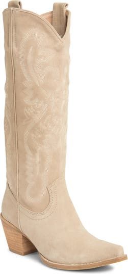 Jeffrey Campbell Cowboy Boots, Light Tan Cowgirl Boots, Womens Western Boots Outfits, Tecovas Boots Women Outfit, Tecovas Boots Women, Cowgirl Boots Aesthetic, Knee High Cowgirl Boots, High Western Boots, Heeled Cowboy Boots