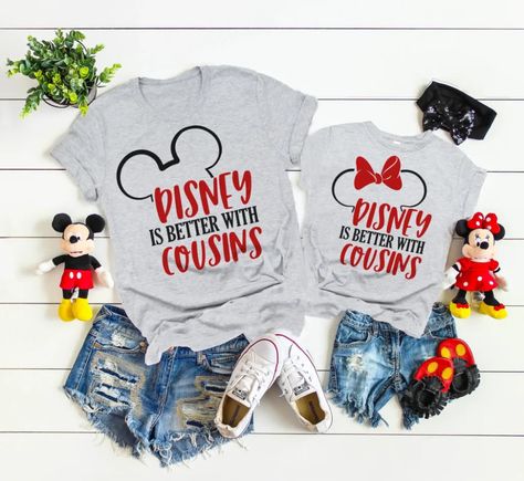 Disney Shirts For Cousins, Disney Is Better With Cousins, Cousin Disney Trip Shirts, Large Group Disney Shirts, Disney Cousin Shirts, Cousin Disney Shirts, Disney Family Vacation Shirts 2024, Family Disney Shirts Ideas, Disney Family Matching Shirts