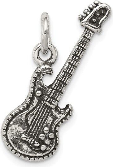 Black Bow Jewelry Co. Black Bow Jewelry Sterling Silver 3D Antiqued Electric Guitar Pendant Rockstar Jewelry, Wire Guitar, Guitar Pendant, Diamond Cat, Bow Jewelry, Cat Pendants, Jewelry Sterling Silver, Music Fans, Heart Locket