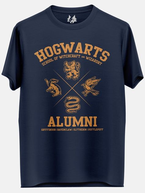 Grab this Hogwarts Alumni T-shirt! Check out Official Harry Potter Merchandise only on Redwolf! Harry Potter Group Shirts, Hogwarts Shirts For Universal, Cheap Halloween Fandom T-shirt, Unique Harry Potter Shirts, Hogwarts House Shirts, Mickey Mouse Donald Duck, Hogwarts Alumni, Harry Potter Friends, Slytherin And Hufflepuff