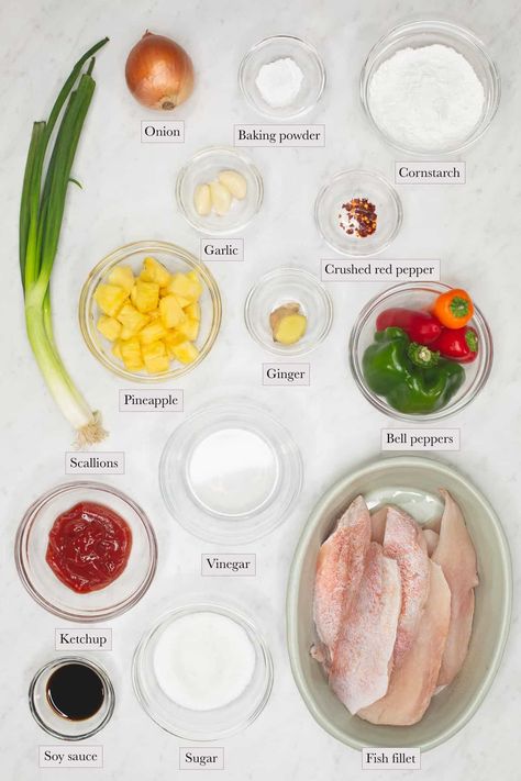 Sweet and Sour Fish Recipe - Recipes by Nora Sweet Sour Fish Recipes, Sweet And Sour Fish Fillet, Sweet And Sour Fish Recipe, Sweet Sour Fish, Food Prep Bowls, Stir Fry Fish, Sweet And Sour Vegetables, Sweet And Sour Fish, Condiment Bowls