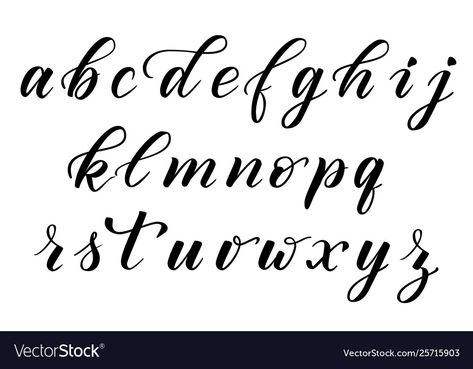 Brush Calligraphy Alphabet, 1981 Tattoo, Faux Calligraphy Alphabet, Lettering Tattoo Fonts, Fonts Alphabet Cursive, Cursive Letters Font, Bounce Lettering, Modern Calligraphy Alphabet, Alphabet Cursive