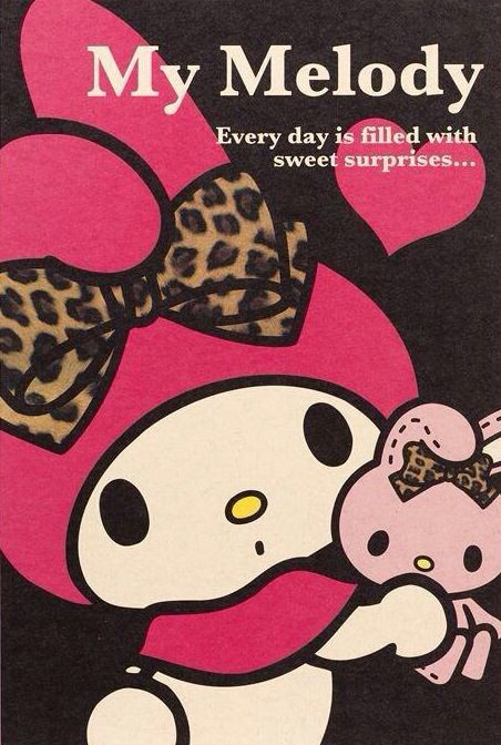 Wallpaper Black My Melody, Hello Kitty Scrapbook, Kawaii Wallpapers, Kawaii Characters, Y2k Posters, Hello Kitty Backgrounds, Exercise Book, Hello Kitty Birthday, Sanrio Wallpaper