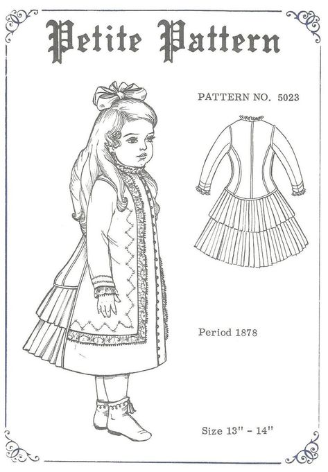 Sewing Pattern vintage look Victorian fashion doll clothes | Etsy Vintage Doll Dress, Porcelain Dolls For Sale, Sewing Pattern Vintage, American Girl Crafts, Victorian Dolls, Doll Sewing Patterns, American Girl Clothes, Skirt Patterns Sewing, Sewing Skirts