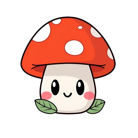 Cute Cartoon Kawaii Mushroom Sticker Clipart AI Generated Cute Easy Drawings Mushrooms, Aesthetic Sticker Ideas To Draw, Cute Stickers Cartoon, Cute Stickers For Drawing, Cute Stickers Drawings Easy, Mushroom Clipart Cute, Cute Stickers Aesthetic Easy To Draw, Cute Cartoon Mushrooms, Cute Clip Art Simple