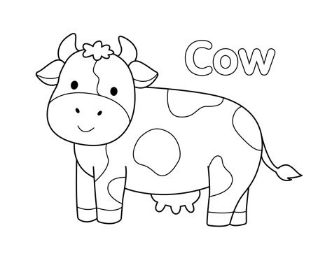 Cow Coloring Page from LittleBeeFamily.com Free Printable Cow Pictures, Free Cow Coloring Pages, Farm Colouring Pages, Puzzle Pages Free Printable, Farm Animal Coloring Pages Preschool, Cow Crafts Preschool Free Printables, Cow Stencil Free Printable, Cow Worksheets Preschool, Preschool Cow Craft