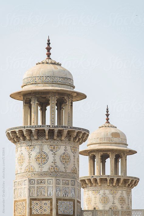 The tomb of #Itimad-Ud-Daula (Baby Taj), #Agra, #India India Architecture, Mughal Architecture, Architecture Sketchbook, Mughal Empire, Mughal Art, Agra India, The Taj Mahal, White Building, Beautiful Mosques