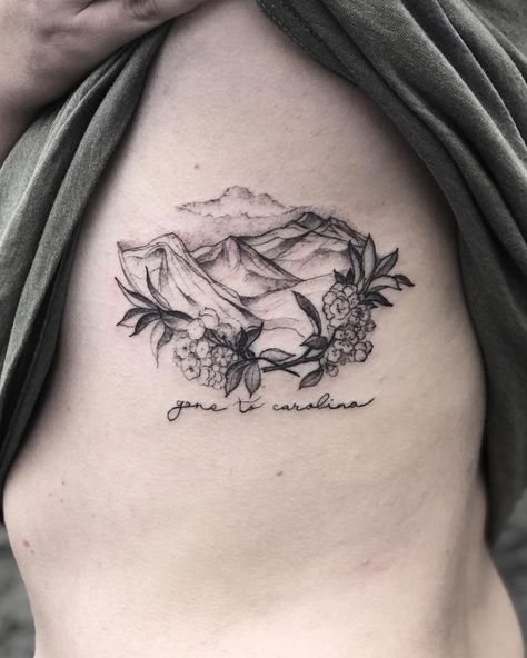 emily effler on Instagram: “Some fresh smoky mountains for Tory. #ladytattooers #blackworktattoos #blackworkerssubmission #blacktattooart #blacktattoos #blackclaw…” Great Smoky Mountains Tattoo, Appalachian Mountain Tattoo, Blue Ridge Mountain Tattoo, Mountain Tattoo Ribs, Smoky Mountains Tattoo, Smokey Mountain Tattoo, Mountain Flower Tattoo, Smoky Mountain Tattoo, Blue Ridge Mountains Tattoo